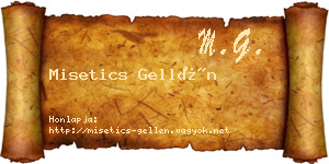Misetics Gellén névjegykártya